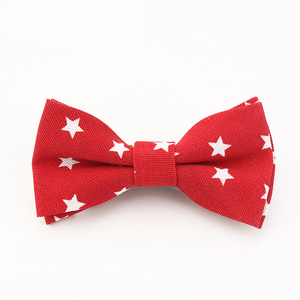 Fashion Plaid Print Child Bow Tie Unisex Dots Baby Boy Cartoon Collar Bowtie Cravat Skinny Neck Tie For Suits Five-Stars Bowtie