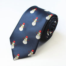 Mantieqingway 7cm Wedding Men Tie Christmas Tree Prinetd Necktie Corbatas Slim Vestidos Snowmen Pattern Cravat Neck Ties