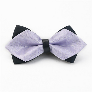 Mantieqingway Aristocracy Style Cravat Bowknot Men Sharp Double Bowknots Mens Bow Tie Solid Color Bow Wedding Groom Bowtie Gifts