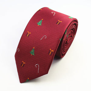 Mantieqingway 7cm Wedding Men Tie Christmas Tree Prinetd Necktie Corbatas Slim Vestidos Snowmen Pattern Cravat Neck Ties