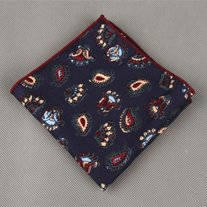 Mantieqingway Men's Cotton Pocket Square Western Style Floral Handkerchief for Suit Pocket Wedding Square Paisley Hanky