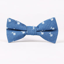 Mantieqingway New Men Denim Bow Ties for Bridegroom Skull Ties for Wedding Stylish Bowties Groom Blue Bowtie for Men 12*6cm