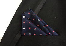 Mantieqingway Paisley Handkerchief for Men Suit Polyester Red Paisley and Dot Men Fashion Paisley Pocket Square Tie Handkerchief