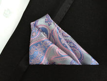 Mantieqingway Paisley Handkerchief for Men Suit Polyester Red Paisley and Dot Men Fashion Paisley Pocket Square Tie Handkerchief