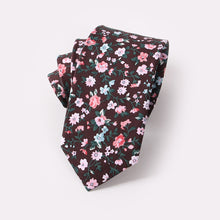 Mantieqingway Men Floral Dots Tie Cotton Narrow and Skinny Casual Ties for Men Wedding Party Flower Skinny Ties for Men Women