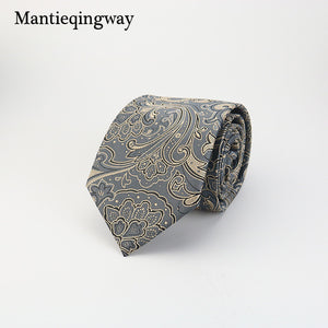 Mantieqingway Brand Ties Men Polyester Ties Floral Gravata for Mens Polka Dots Business Ties Bridegroom Paisley Men Neck Ties