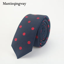 Mantieqingway Tie Men's Polyester Slim Necktie for Suits Plaid Polka Dots Ties for Men Suit Navy Blue Men Tie Narrow Neck Tie