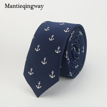 Mantieqingway Tie Men's Polyester Slim Necktie for Suits Plaid Polka Dots Ties for Men Suit Navy Blue Men Tie Narrow Neck Tie