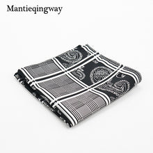 Mantieqingway Polyester Hanky Gold & Black Paisley Men Fashion Plaid Pocket Square Handkerchiefs for Men Suit Tie Handkerchief