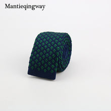 Mantieqingway New Knitted Ties for Men Business Casual Skinny Ties Polka Dots Knitted Navy Blue Ties Mens Slim Weeding Neckties