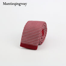 Mantieqingway New Knitted Ties for Men Business Casual Skinny Ties Polka Dots Knitted Navy Blue Ties Mens Slim Weeding Neckties