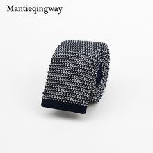 Mantieqingway New Knitted Ties for Men Business Casual Skinny Ties Polka Dots Knitted Navy Blue Ties Mens Slim Weeding Neckties