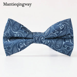 Mantieqingway Classic Plaid Cravat Skinny Bowtie Polyester Paisley Bow Tie For Wedding Party Fashion Casual Gravatas Mens Bowtie