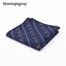 Mantieqingway Paisley Flower Dots Pattern Handkerchief Men Business Suit Polyester Pocket Square Navy Stripe Red Handkerchiefs