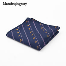 Mantieqingway Paisley Flower Dots Pattern Handkerchief Men Business Suit Polyester Pocket Square Navy Stripe Red Handkerchiefs