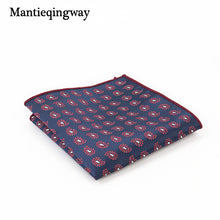 Mantieqingway Paisley Flower Dots Pattern Handkerchief Men Business Suit Polyester Pocket Square Navy Stripe Red Handkerchiefs