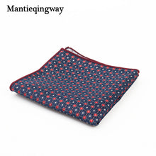 Mantieqingway Paisley Flower Dots Pattern Handkerchief Men Business Suit Polyester Pocket Square Navy Stripe Red Handkerchiefs
