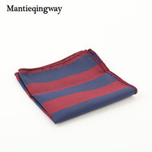 Mantieqingway Paisley Flower Dots Pattern Handkerchief Men Business Suit Polyester Pocket Square Navy Stripe Red Handkerchiefs