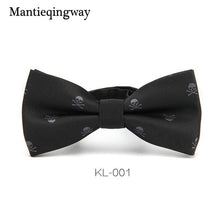 Mantieqingway Novelty Men's Polyester Silk Bow Tie Skull Bowtie for Tuxedo Banquet New Design Bowknot Ties for Wedding Groom