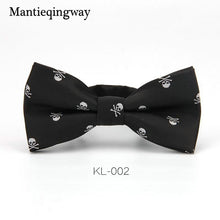 Mantieqingway Novelty Men's Polyester Silk Bow Tie Skull Bowtie for Tuxedo Banquet New Design Bowknot Ties for Wedding Groom