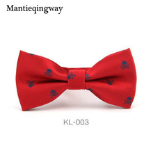 Mantieqingway Novelty Men's Polyester Silk Bow Tie Skull Bowtie for Tuxedo Banquet New Design Bowknot Ties for Wedding Groom