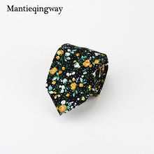 Mantieqingway Cotton Ties for Men Fashion New Flower Neck Ties for Wedding Floral Dots Gravata Tie Bridegroom Skinny Neck Tie