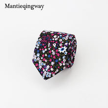 Mantieqingway Cotton Ties for Men Fashion New Flower Neck Ties for Wedding Floral Dots Gravata Tie Bridegroom Skinny Neck Tie