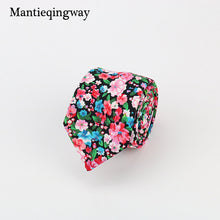 Mantieqingway Cotton Ties for Men Fashion New Flower Neck Ties for Wedding Floral Dots Gravata Tie Bridegroom Skinny Neck Tie