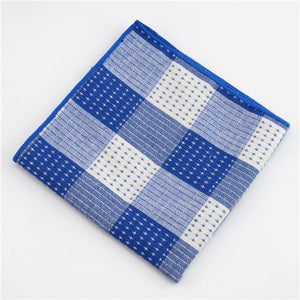 Mantieqingway Brand New Cotton Pocket Square Classic Plaid Handkerchief for Suit Pocket Towel Striped Pocket Hankies for Men