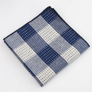 Mantieqingway Brand New Cotton Pocket Square Classic Plaid Handkerchief for Suit Pocket Towel Striped Pocket Hankies for Men