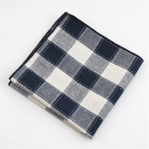 Mantieqingway Brand New Cotton Pocket Square Classic Plaid Handkerchief for Suit Pocket Towel Striped Pocket Hankies for Men