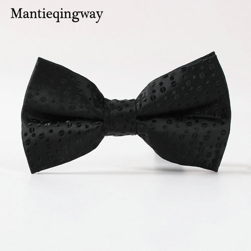 Mantieqingway New Arrival Fashion Dot Polyester Bowties Mens Trendy Business Suit Shirt Black Bowtie Exquisite Gravata Bow Tie