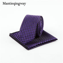 Mantieqingway Business 22*22 CM Men's Handkerchief Polyester Tie Set Striped Pocket Square Corbatas Hombre Pajarita Wedding